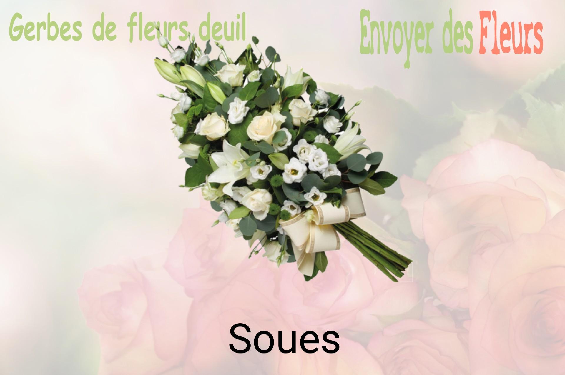 Gerbe de fleurs de deuil livrée à Soues